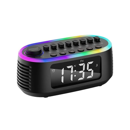 Bluetooth Mini Speaker Bedside Household Desk Wireless Clock White Noise Alarm Clock Multifunctional