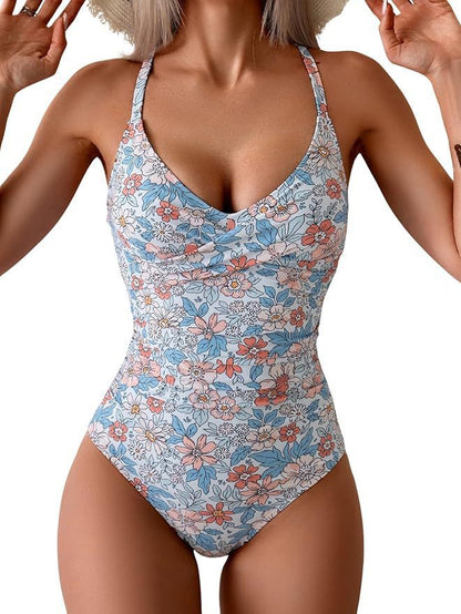 Bikini Sexy Foreign Trade One-piece Swimsuit Female Contrast Color Personality