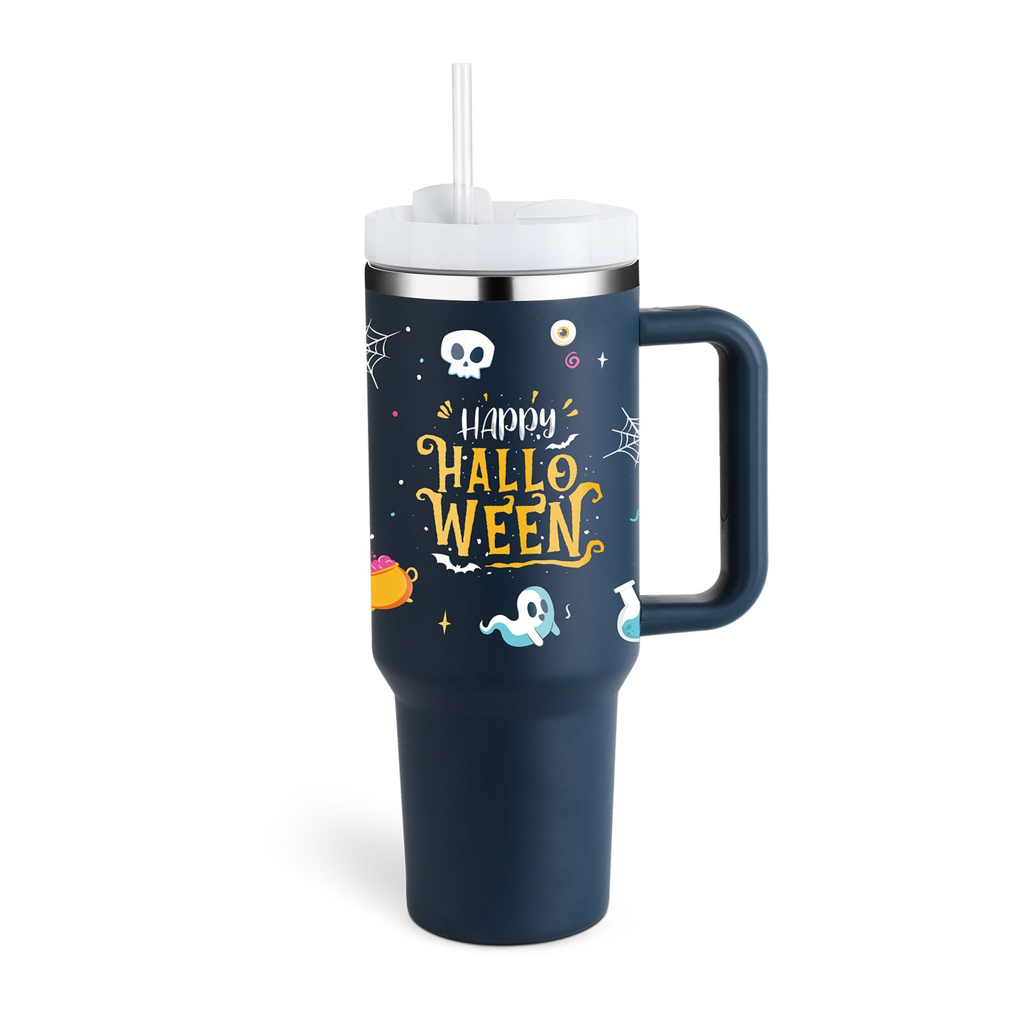 40 Oz Tumbler With Handle Straw, Insulated, and Stainless Steel