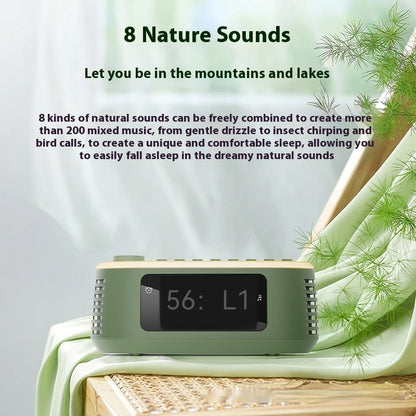 Bluetooth Mini Speaker Bedside Household Desk Wireless Clock White Noise Alarm Clock Multifunctional