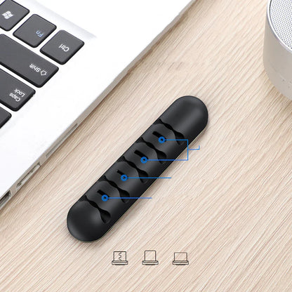 Desktop Silicone Cable Organizer – Multi-Port Charging Cord Holder