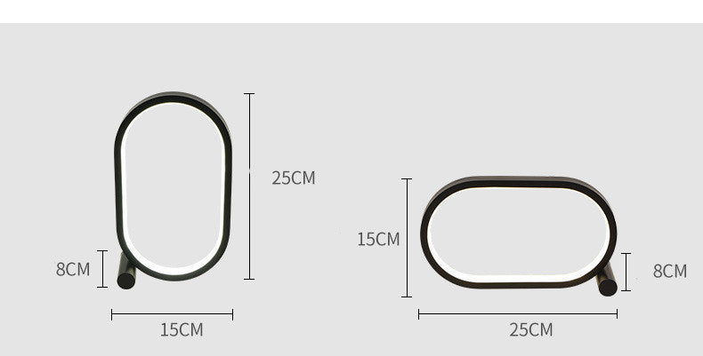 USB Plug-In Oval Acrylic Lamp with Touch Control Dim