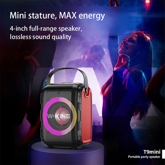 Bluetooth Speaker Wireless Connection Portable With Cool Light Circle  Full Frequency Speaker  Portable And Horizontal