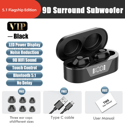 Private Model Mini Bluetooth Headset With Battery Display Touch