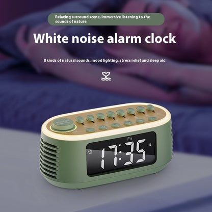 Bluetooth Mini Speaker Bedside Household Desk Wireless Clock White Noise Alarm Clock Multifunctional