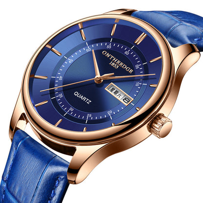 Round Waterproof Belt Quartz Watch