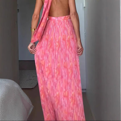 Women's Clothing Sexy Deep V Lace-up Backless Dress