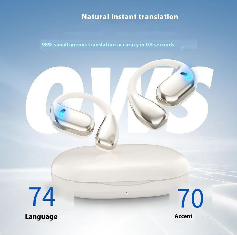 Wireless Bluetooth Open Ear Hook Multi-language Simultaneous Interpretation Headset