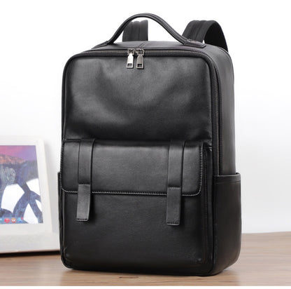 Large Capacity Men's Leather Computer Backpack