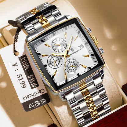 Square Men's Watch Multifunctional Business Quartz