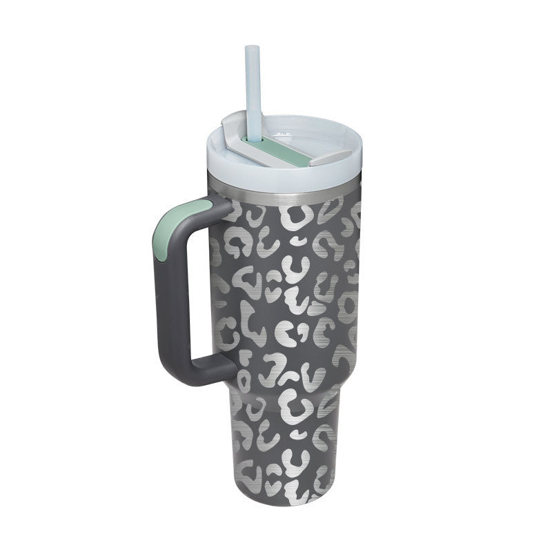 40 Oz Tumbler With Handle Straw, Insulated, and Stainless Steel