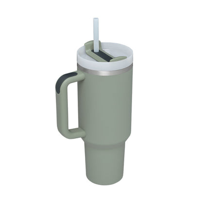 40 Oz Tumbler With Handle Straw, Insulated, and Stainless Steel