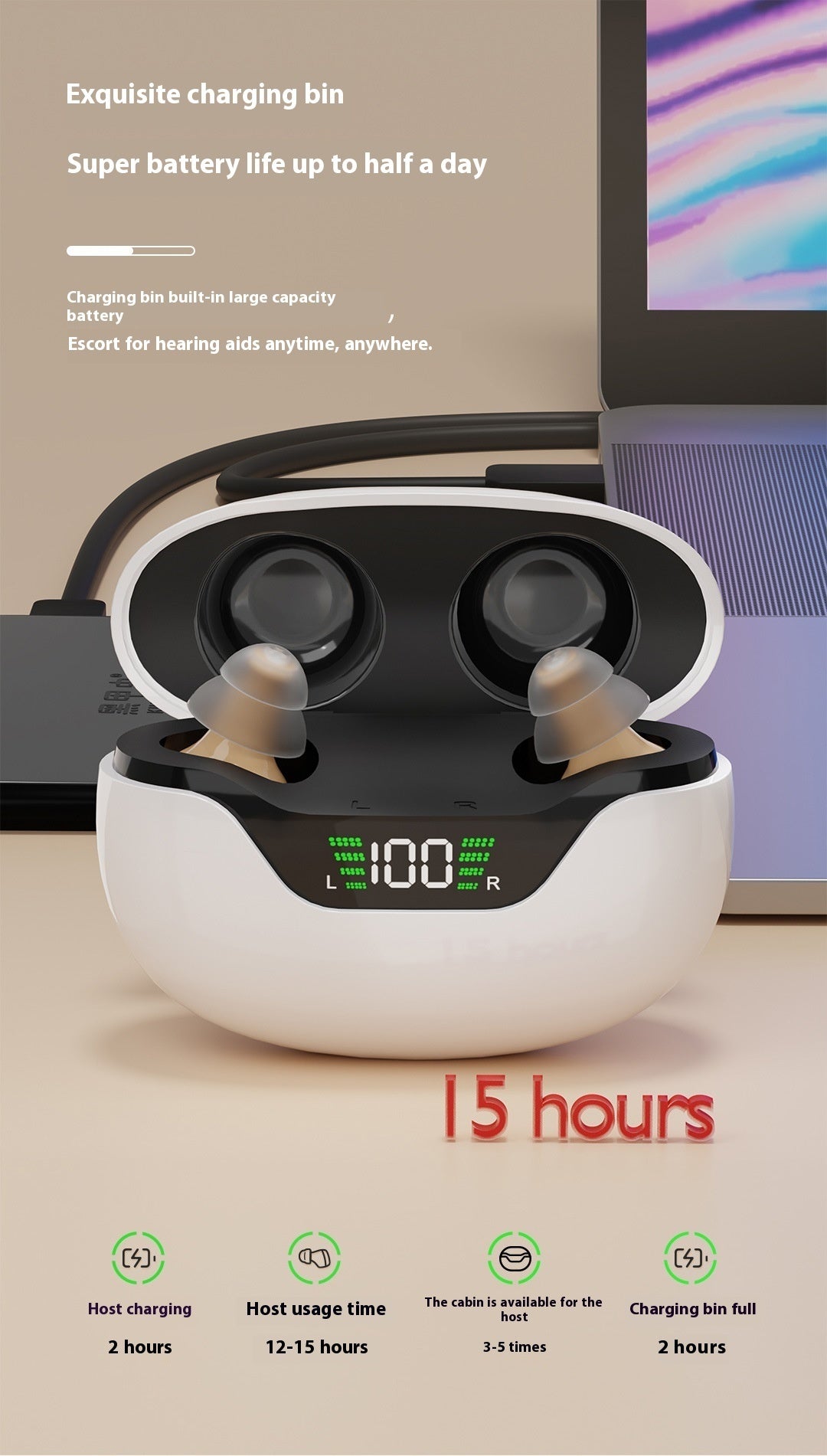 CIC Digital Hearing Aid Charging Digital Display Warehouse Accessories Sound Amplifier