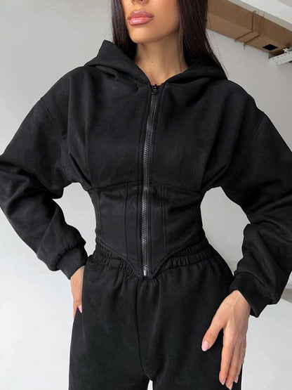 Waist Hooded Sweater Trousers Suit Sports And Leisure