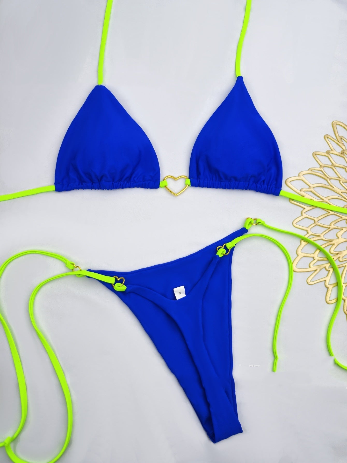 European And American Lace Up Split Swimsuit Set Women's Bikini Swimsuit