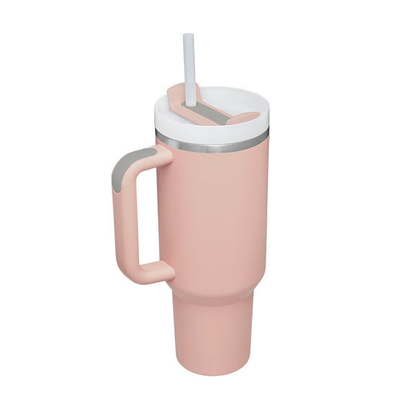 40 Oz Tumbler With Handle Straw, Insulated, and Stainless Steel
