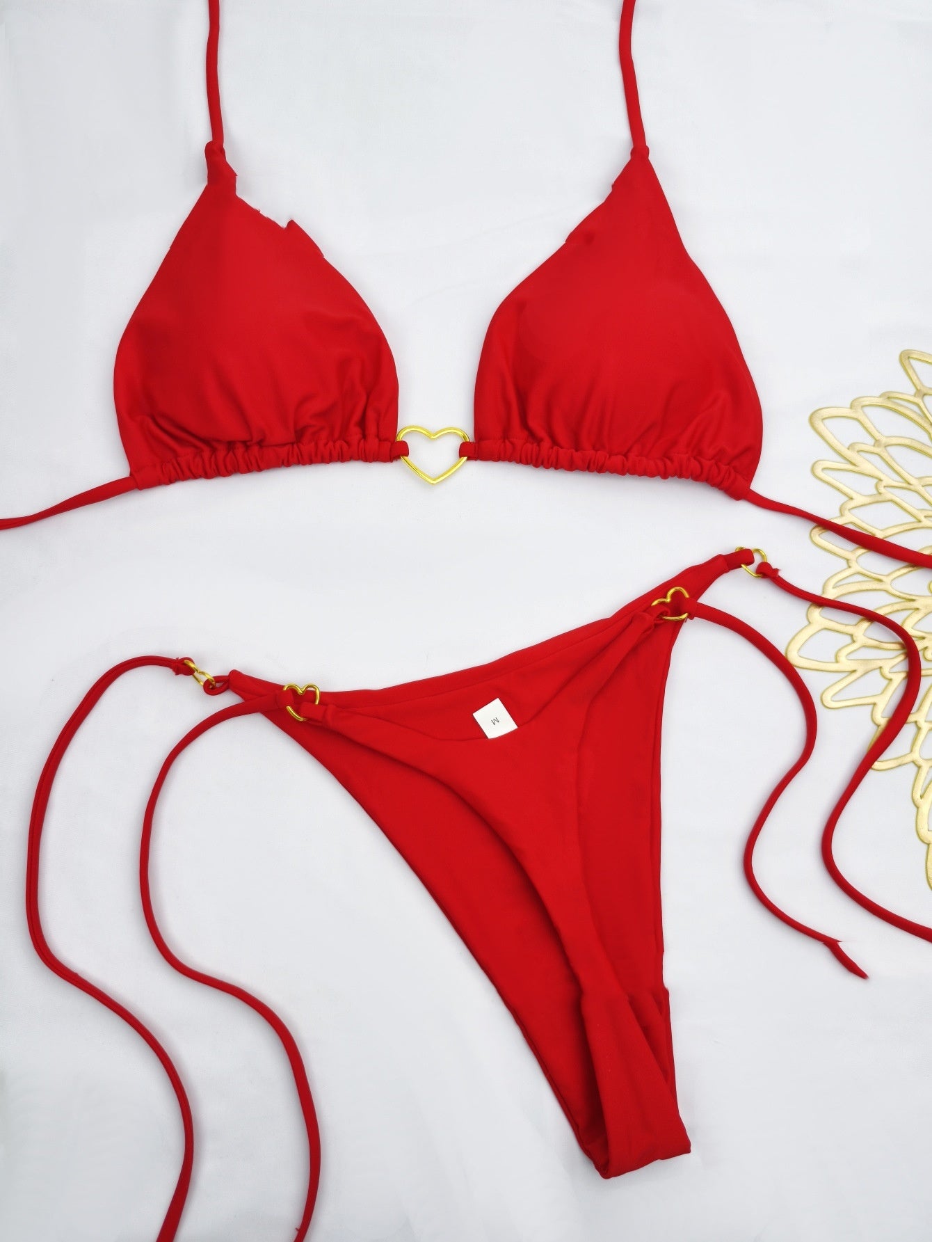 European And American Lace Up Split Swimsuit Set Women's Bikini Swimsuit